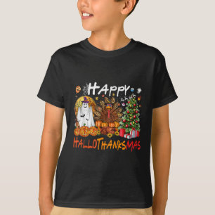 Happy Hallowthanksmas Fall Christmas Halloween Fam T-Shirt