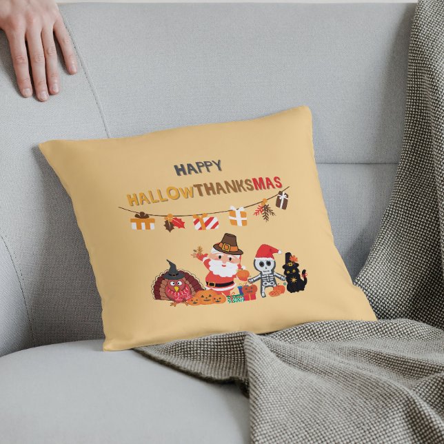 Happy hallowthanksmas! Seasonal Mustard Throw Pillow (Creator Uploaded)
