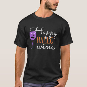 Happy Halo Wine Funny Halloween Costume T-Shirt