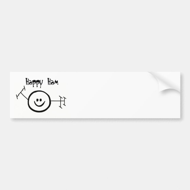 Happy Ham Bumper Sticker - Customize it! (Front)