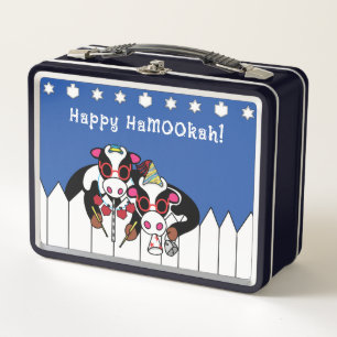 Happy HaMookah Cows Metal Lunch Box