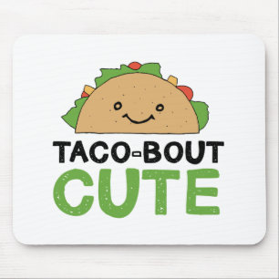 Happy Hand Drawn Taco-bout Cute Taco Art Design Mouse Pad