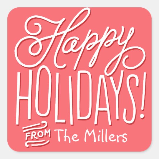 Happy Handwriting Holiday Gift Tag RED