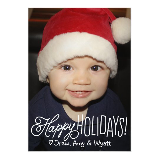 Happy Handwriting Holiday Photo Greeting Card