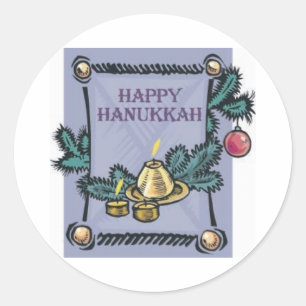 Happy Hannakah Classic Round Sticker