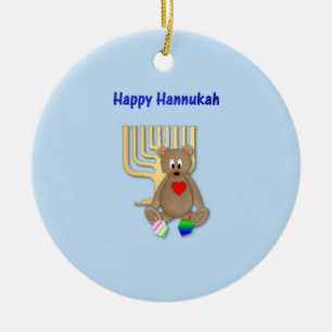 Happy Hannukah Ceramic Ornament