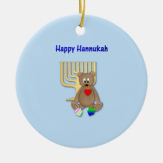 Happy Hannukah Ceramic Ornament