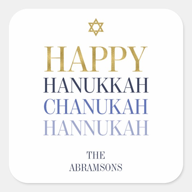 Happy Hanoukka Chanukah Holiday Sticker (Devant)