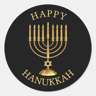 Happy Hanoukka Classic Round Sticker