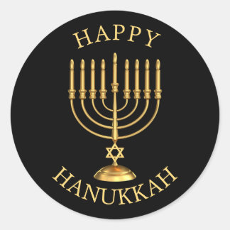Happy Hanoukka Classic Round Sticker