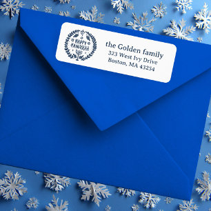 HAPPY HANOUKKA Hand-Drawn Holiday Adresse de retou