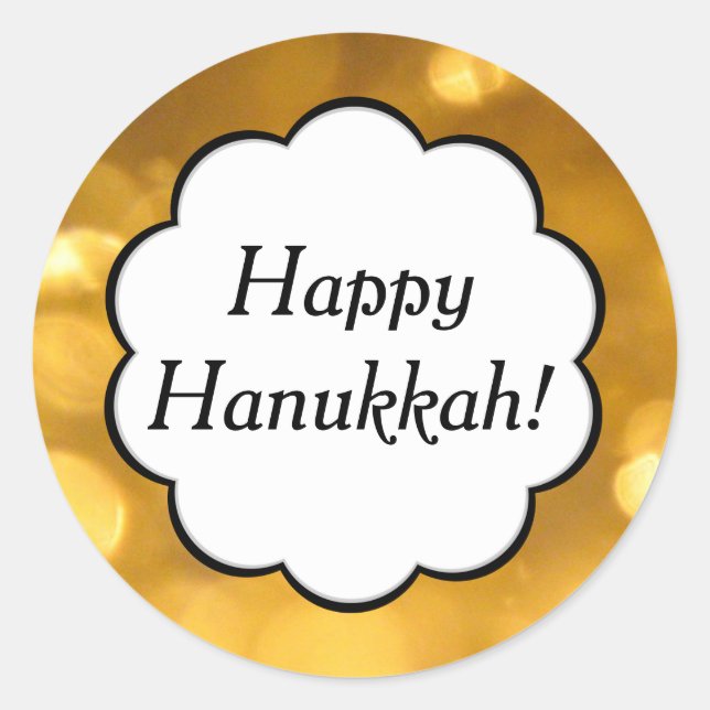 Happy Hanoukka - Sticker en or (Devant)