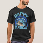 Happy Hanucat Cute Blue Rainbow Jewish Cat Hanukka T-Shirt<br><div class="desc">Happy Hanucat Cute Blue Rainbow Jewish Cat Hanukkah Holiday</div>