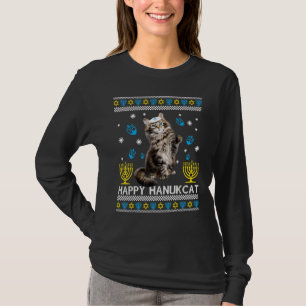 Happy Hanukcat Ugly Hanukkah Sweater Maine Coon Ca