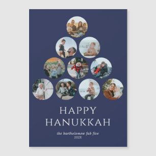 Happy Hanukkah 10 Photo Magnet Blue