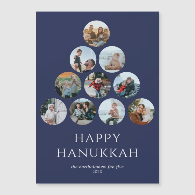Happy Hanukkah 10 Photo Magnet Blue (Front)