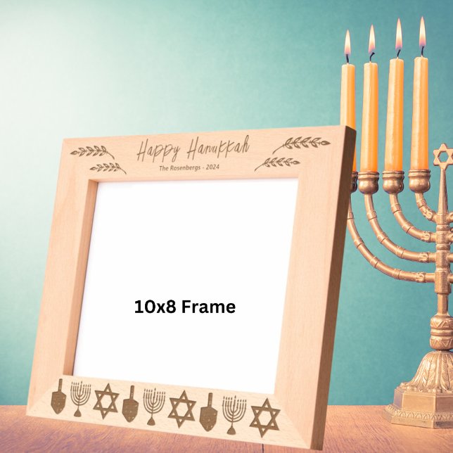 Happy Hanukkah 10x8 Personalized Etched Frames (Creator Uploaded)