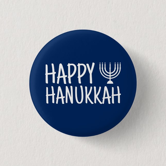 Happy Hanukkah 1 Inch Round Button (Front)