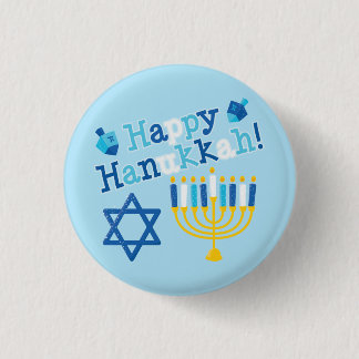 Happy Hanukkah 1 Inch Round Button