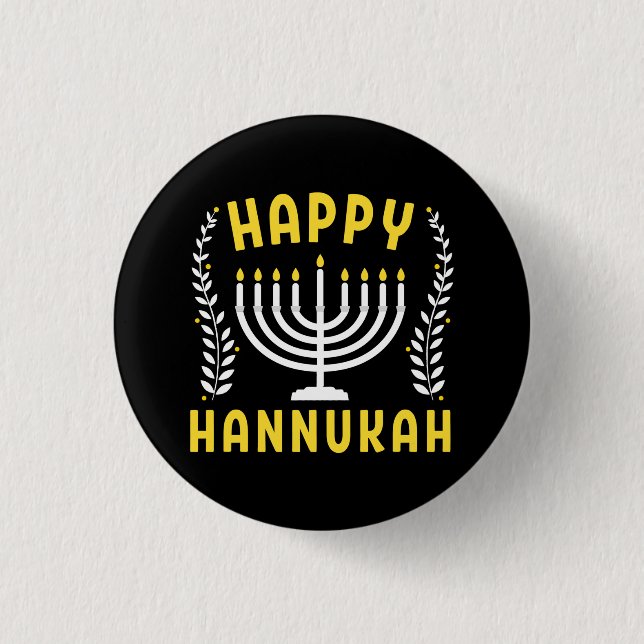 Happy Hanukkah 1 Inch Round Button (Front)