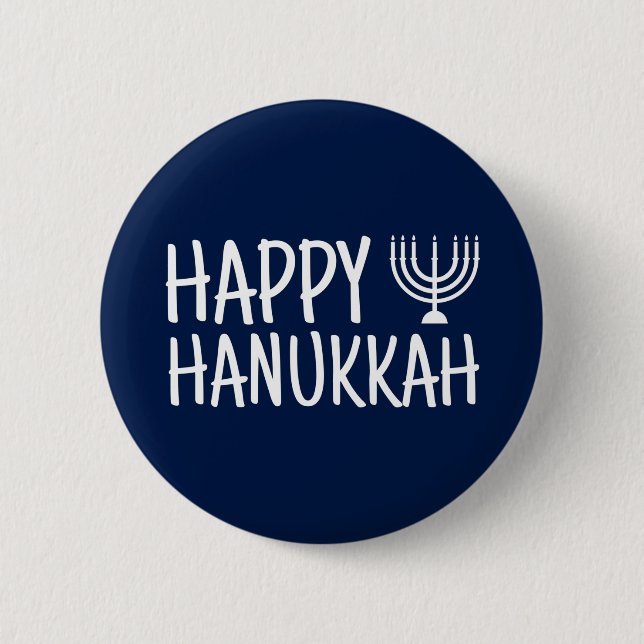 Happy Hanukkah 2 Inch Round Button (Front)