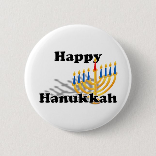 Happy Hanukkah 2 Inch Round Button (Front)