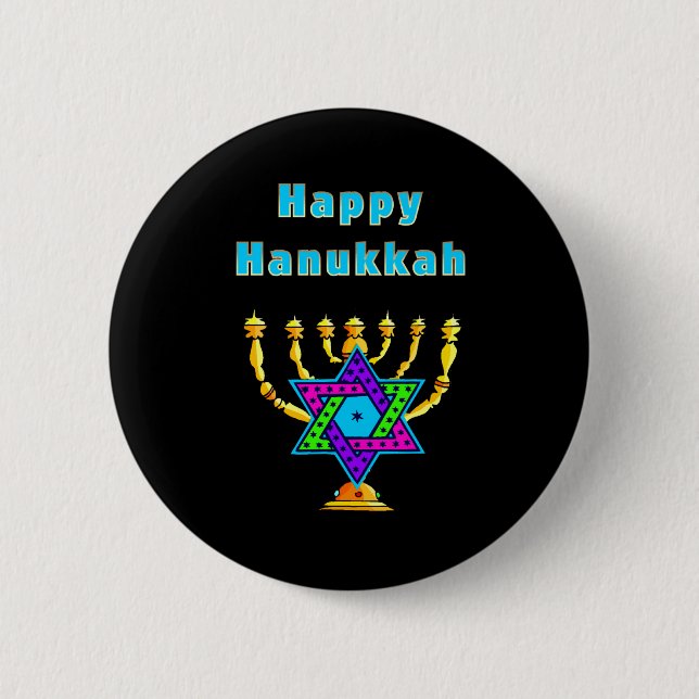 Happy Hanukkah 2 Inch Round Button (Front)