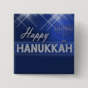 Happy Hanukkah 2 Inch Square Button