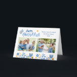 Happy Hanukkah 2 Photo Holiday Card<br><div class="desc">Send your Wishes with this Photo Holiday Card that feature a Watercolor Happy Hanukkah Script and Jewish Holiday Symbols to highlight your greeting message.</div>