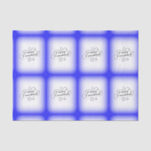 Happy Hanukkah 2-tone Blue White Background Tissue Paper