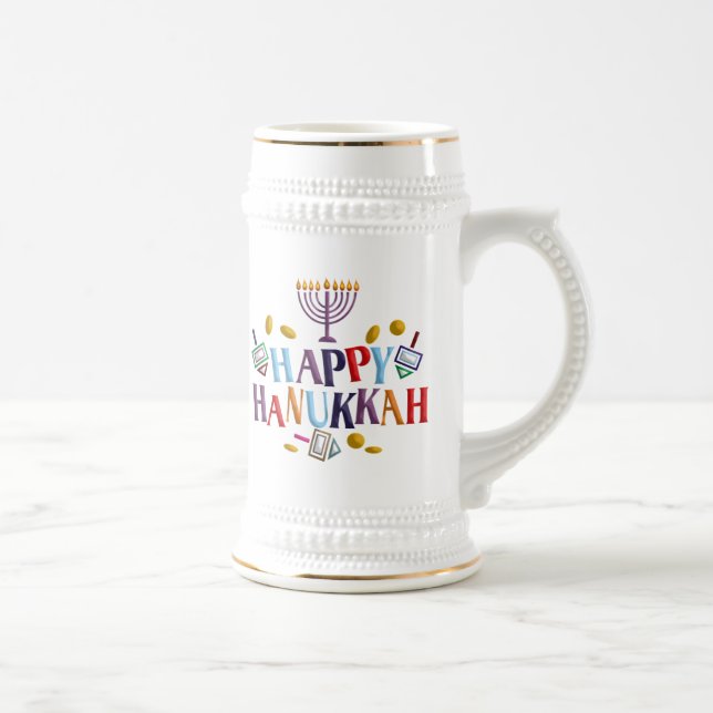 Happy Hanukkah Beer Stein (Right)