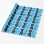 Happy Hanukkah Black Lab Menorah Wrapping Paper<br><div class="desc">Blue Menorah with Black Lab Dog Hanukkah Design Gift Wrap</div>