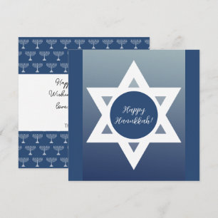 Happy Hanukkah Blue Greetings Card