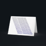 Happy Hanukkah Blue Silver Grey Card<br><div class="desc">Show your loved ones you care by sending them this Happy Hanukkah Card. The words Happy Hanukkah going from blue to grey make this design unique!</div>