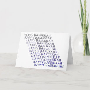 Happy Hanukkah Blue Silver Grey Card