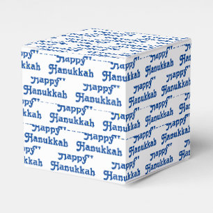 "Happy Hanukkah" blue white Holiday Gift Favor Box