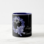 Happy Hanukkah Blue Wreath & Star Coffee/Tea Mug<br><div class="desc">This would be a good gift to give. Fill it up with gold coins or other trinkets.</div>
