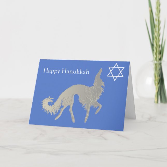 Happy Hanukkah Borzoi Card (Front)