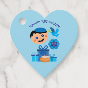 🕎 Happy Hanukkah, boy, custom text option Favour Tags