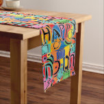 Happy Hanukkah Bright Long Table Runner<br><div class="desc">Hanukkah, "Happy Hanukkah Bright "16 x 108" This design can be transferred onto other sized table runners and other Zazzle products. (Be sure to check fit if transfer to other size runners.) Add text anywhere on runner. if you like. All design elements can be edited. Thanks for stopping and shopping...</div>