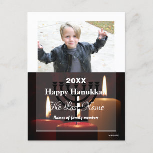 Happy Hanukkah Candle Photo Postcard   - HAMbWG