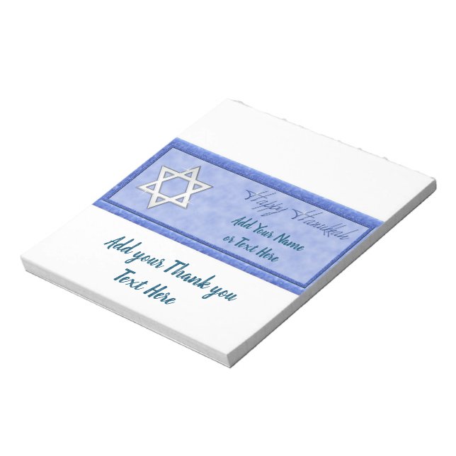 Happy Hanukkah Candy Bar Wrappers Gift Favours Notepad (Rotated)