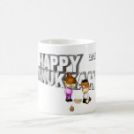 Happy Hanukkah Celebration - Coffee Mug<br><div class="desc">This 3d sign  features "Happy Hanukkah" in the back. A little girl and boy playing with a Dreidel and a bowl of goodies. 2014 was added to the design. These mugs are available in an assortment of styles,  colours and sizes.</div>