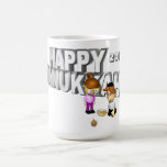 Happy Hanukkah Celebration - Coffee Mug<br><div class="desc">This 3d sign  features "Happy Hanukkah" in the back. A little girl and boy playing with a Dreidel and a bowl of goodies. 2014 was added to the design. These mugs are available in an assortment of styles,  colours and sizes.</div>