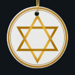 Happy Hanukkah Ceramic Ornament<br><div class="desc">Seasonal Hanukkah Greeting Original Customizable Ornament Design. You may change text fonts,  size and colours,  add or remove text and graphics.</div>