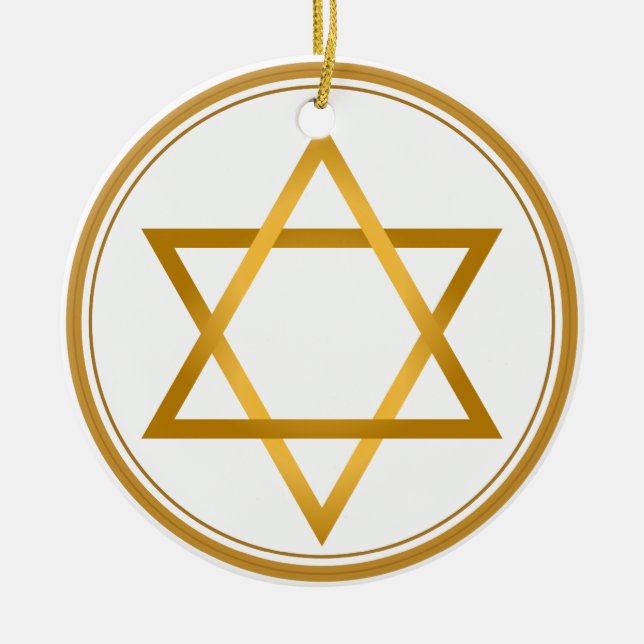 Happy Hanukkah Ceramic Ornament (Front)