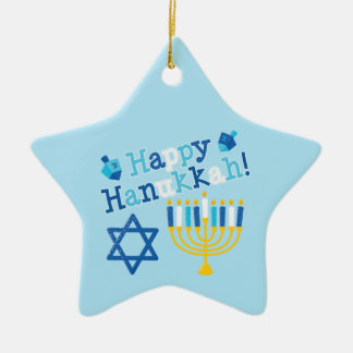 Happy Hanukkah Ceramic Ornament