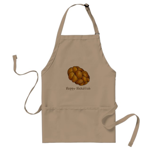 Happy Hanukkah Chanukah Challah Braided Bread Standard Apron (Front)