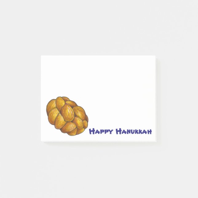 Happy Hanukkah Chanukah Challah Bread Post-Its Post-it Notes (Front)