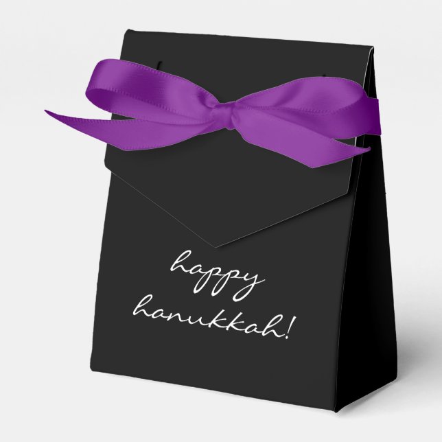 Happy Hanukkah Chanukah Classic Modern Favor Box (Front Side)